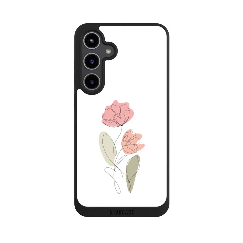 Galaxy S24 + NIVOpure Dessin Au Trait Fleur Rouge