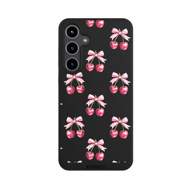 Galaxy S24 + NIVOpure Cherry Bow Pattern Transparent with AI