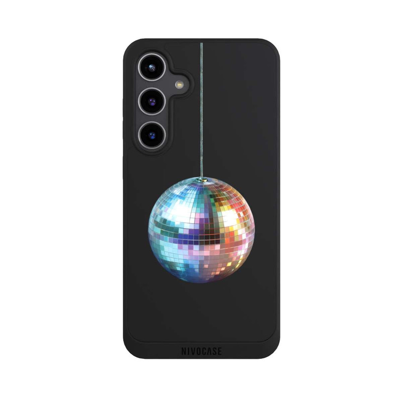 Galaxy S24 + NIVOpure Discokugel Party Blau Gold Transparent mit KI