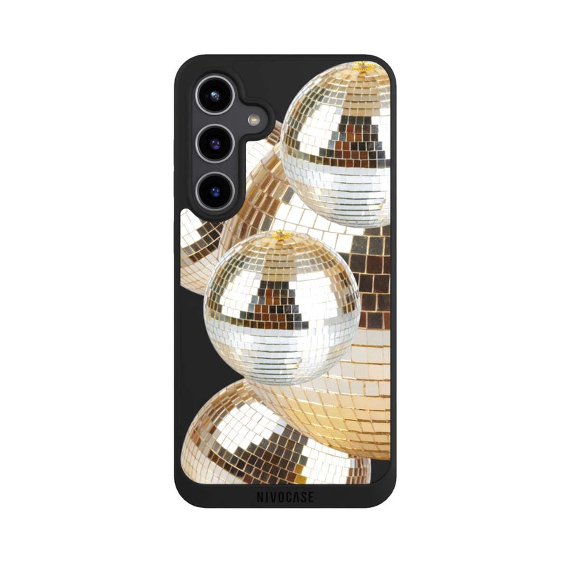 Galaxy S24 + NIVOpure Disco Ball Party Gold Transparent with AI