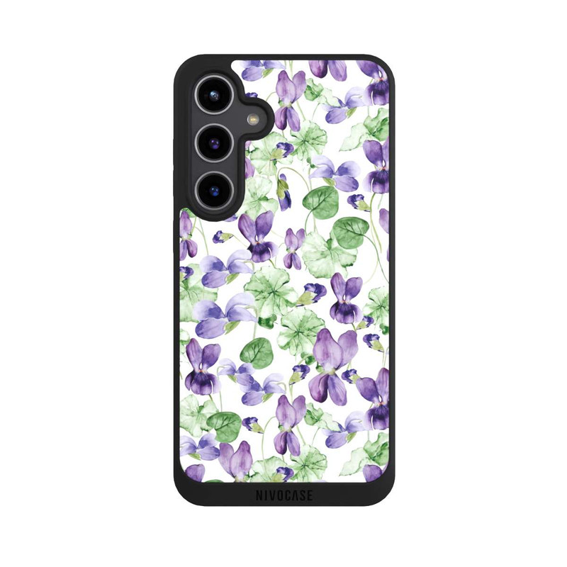 Galaxy S24 + NIVOpure Purple Wildflowers Pattern Watercolor