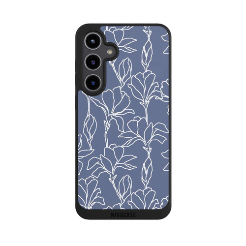 Samsung Galaxy S24+ NIVOpure Flower Silhouettes on Blue