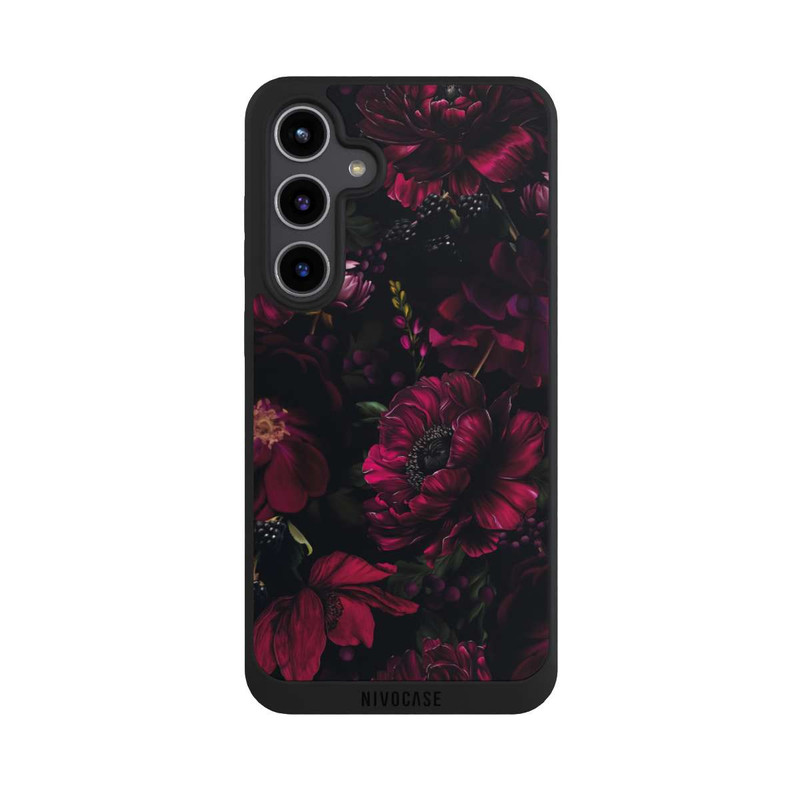Galaxy S24 + NIVOpure Dunkle Rote Blumen Liebe