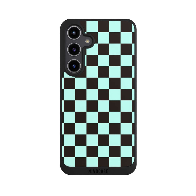 Galaxy S24 + NIVOpure Checked Pattern Blue Brown