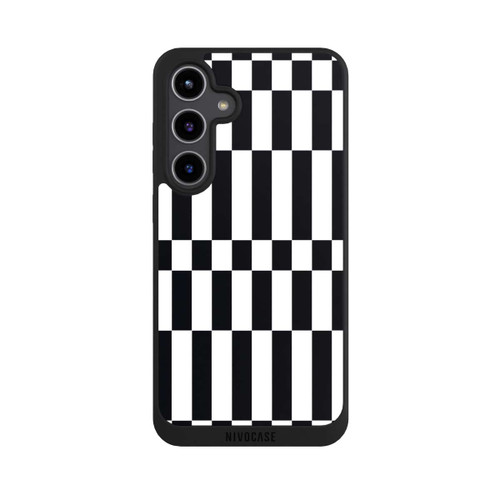 Samsung Galaxy S24+ NIVOpure Checked Abstract Bold Black and White Color Block