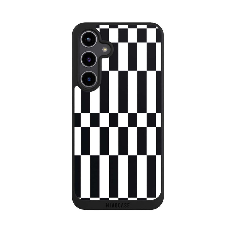 Galaxy S24 + NIVOpure Checked Abstract Bold Black and White Color Block