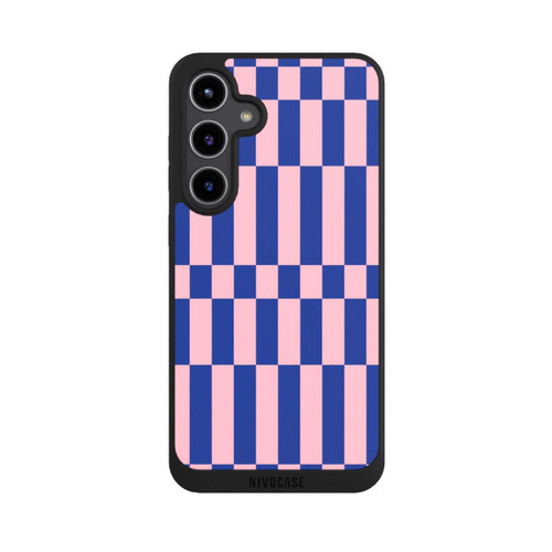 Samsung Galaxy S24+ NIVOpure Checked Abstract Bold Electric Blue and Pink Color Block