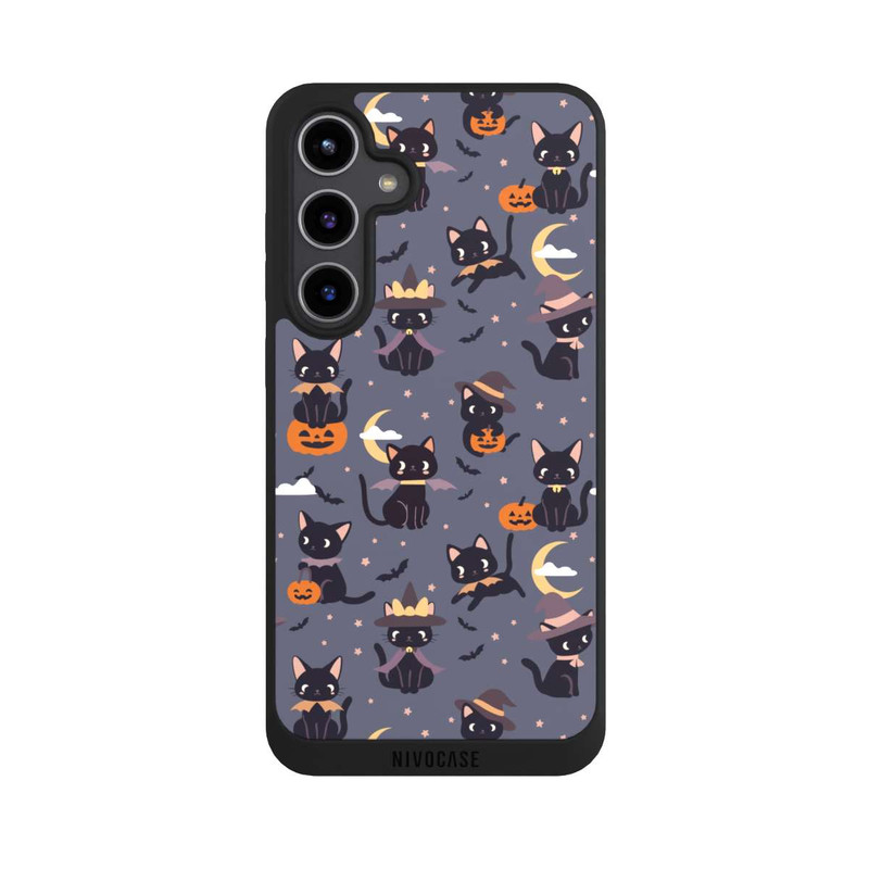 Galaxy S24 + NIVOpure Cute Halloween Witch Cats and Pumpkins