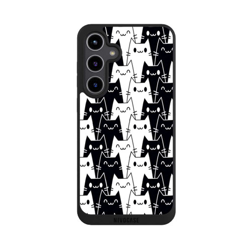 Samsung Galaxy S24+ NIVOpure Katzentapete Schwarz Weiß