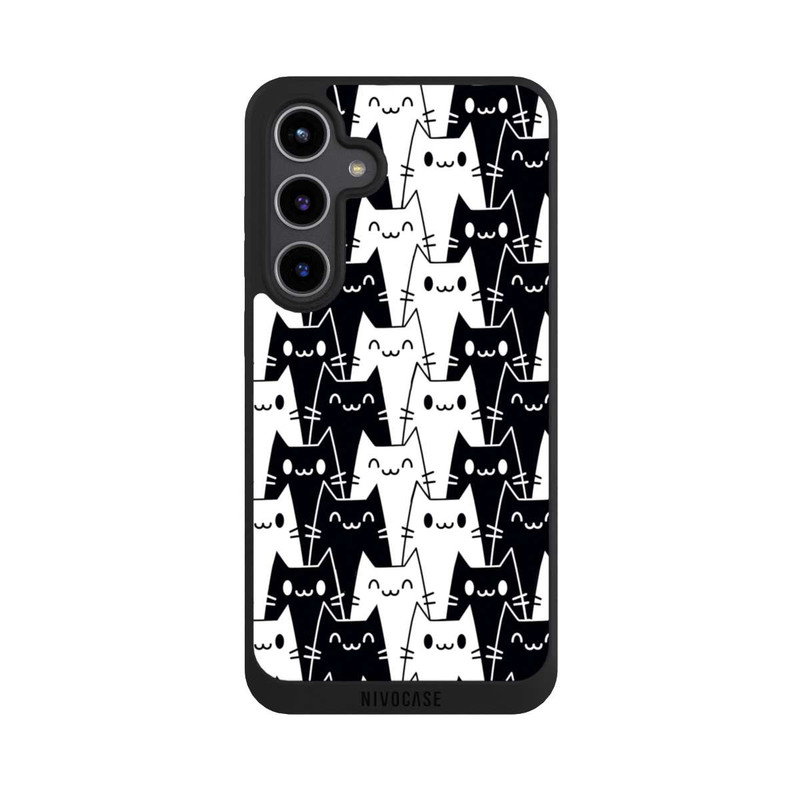 Galaxy S24 + NIVOpure Katzentapete Schwarz Weiß