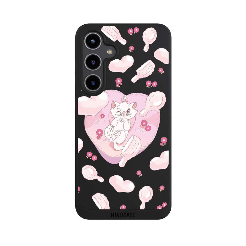 Galaxy S24 + NIVOpure Aristochats Marie Cœurs Rose Transparent