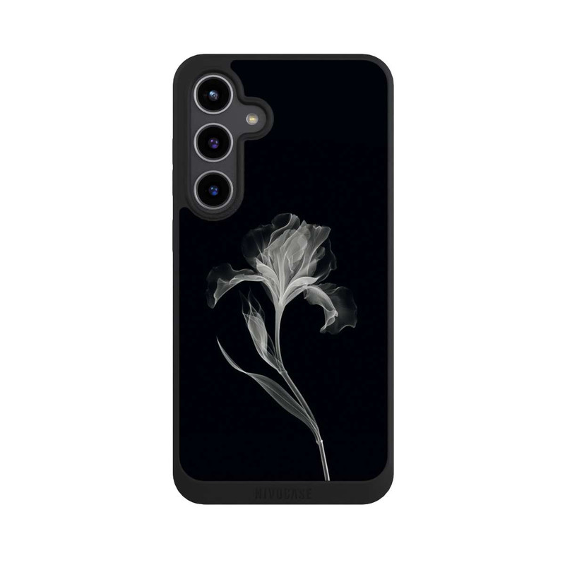 Galaxy S24 + NIVOpure Fleur négative Gris sur noir avec IA