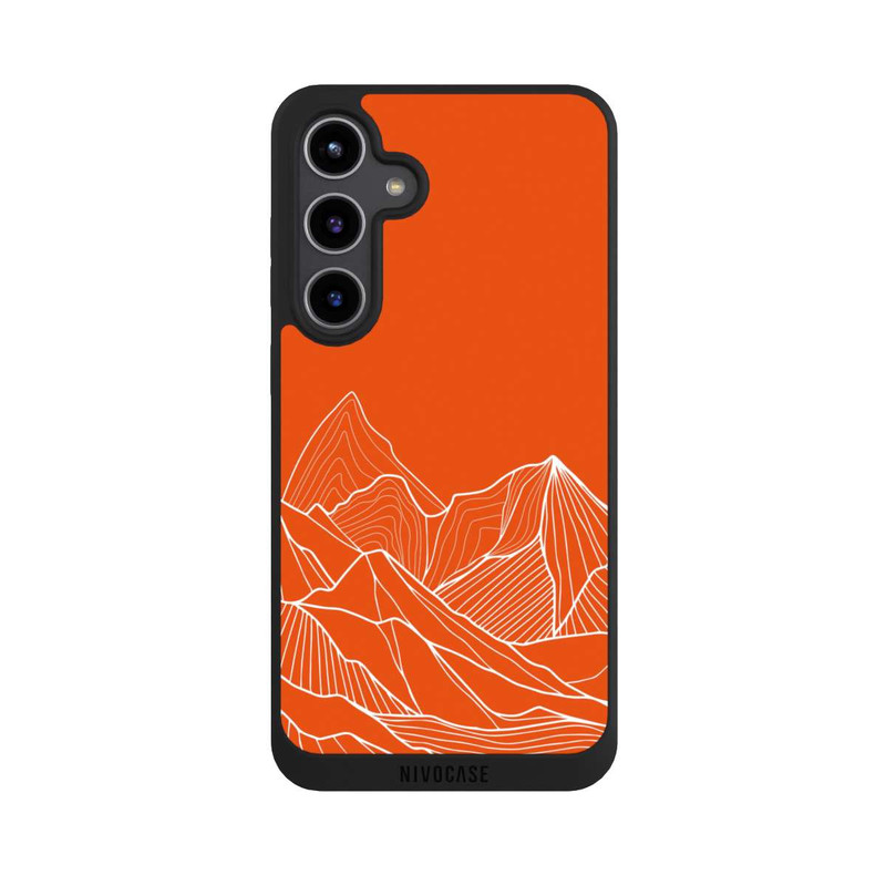 Galaxy S24 + NIVOpure Montain Contour Line Art Orange