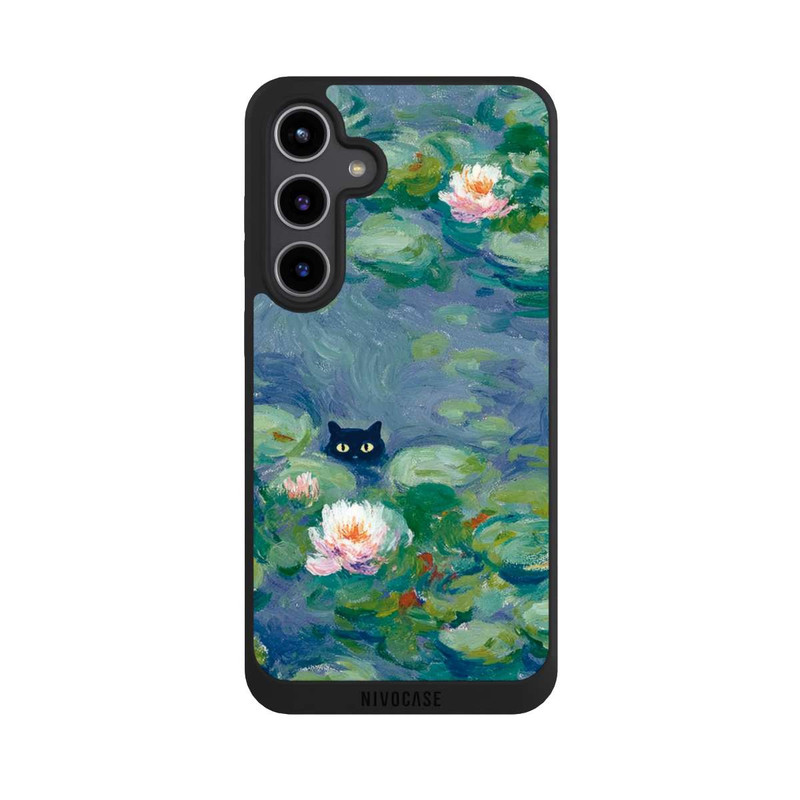 Galaxy S24 + NIVOpure Katze im Teich Monet Gemälde Impressionismus