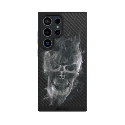 Samsung Galaxy S24 Ultra NIVOpure rauchender Totenkopf Carbon