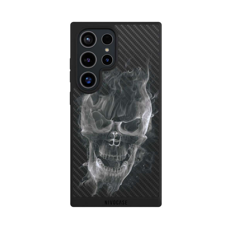 Galaxy S24 Ultra NIVOpure rauchender Totenkopf Carbon