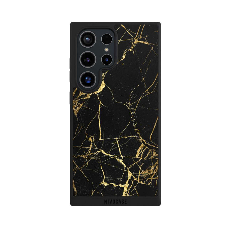 Galaxy S24 Ultra NIVOpure Schwarzgoldener Marmor-Look