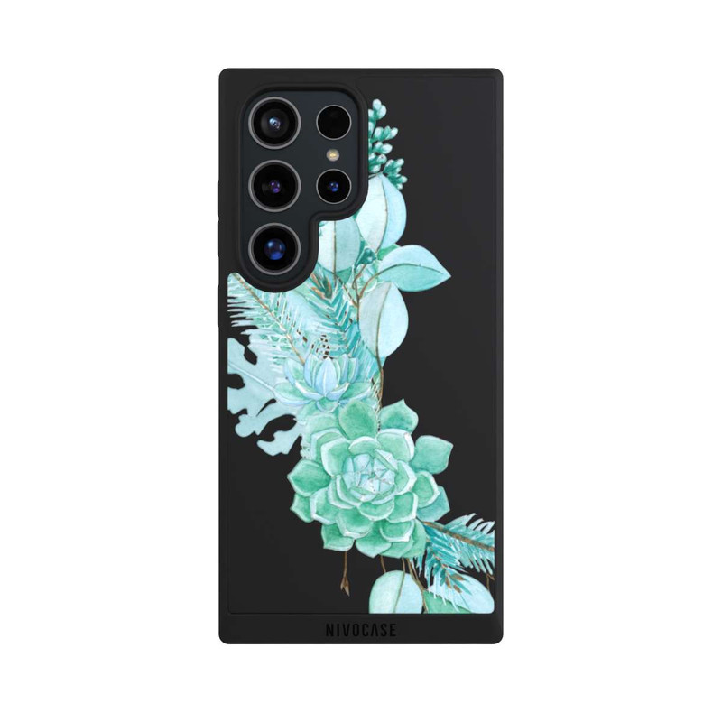 Galaxy S24 Ultra NIVOpure Flowers Mint Green Transparent