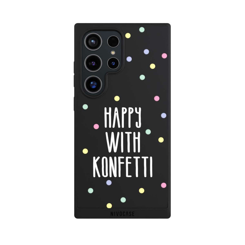 Galaxy S24 Ultra NIVOpure Happy with Konfetti White ohne Hintergrund