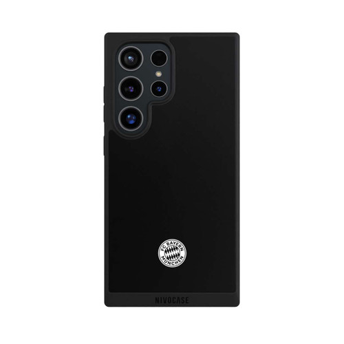 Samsung Galaxy S24 Ultra NIVOpure Klassisches FCB Logo Klein - Weiß auf Schwarz