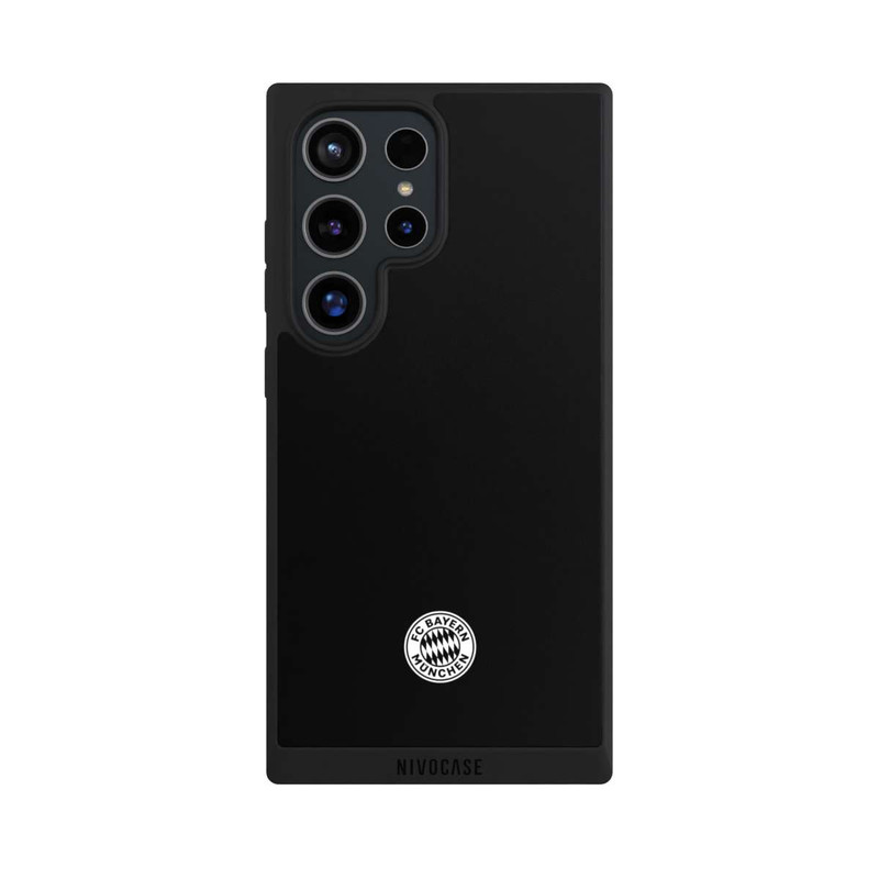 Galaxy S24 Ultra NIVOpure Logo FCB Classique Petit - Blanc sur Fond Noir