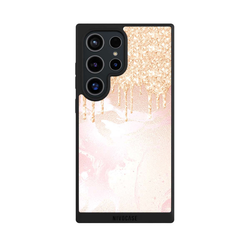 Galaxy S24 Ultra NIVOpure Gouttelettes Scintillantes Look Rose Gold