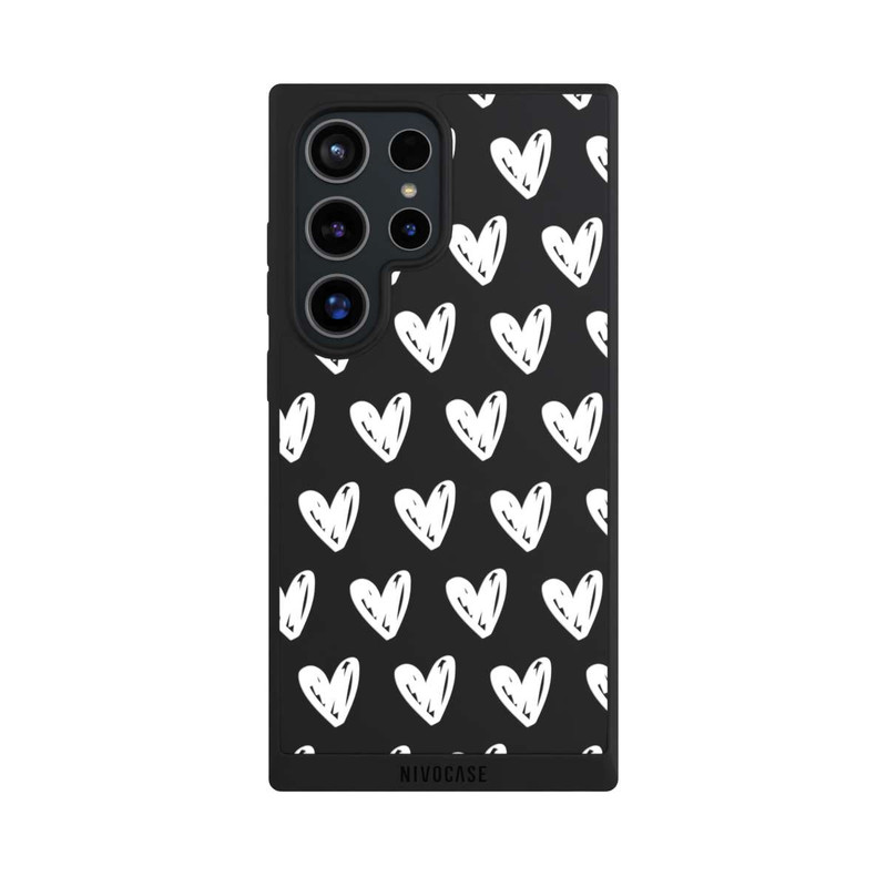 Galaxy S24 Ultra NIVOpure White Hearts transparent