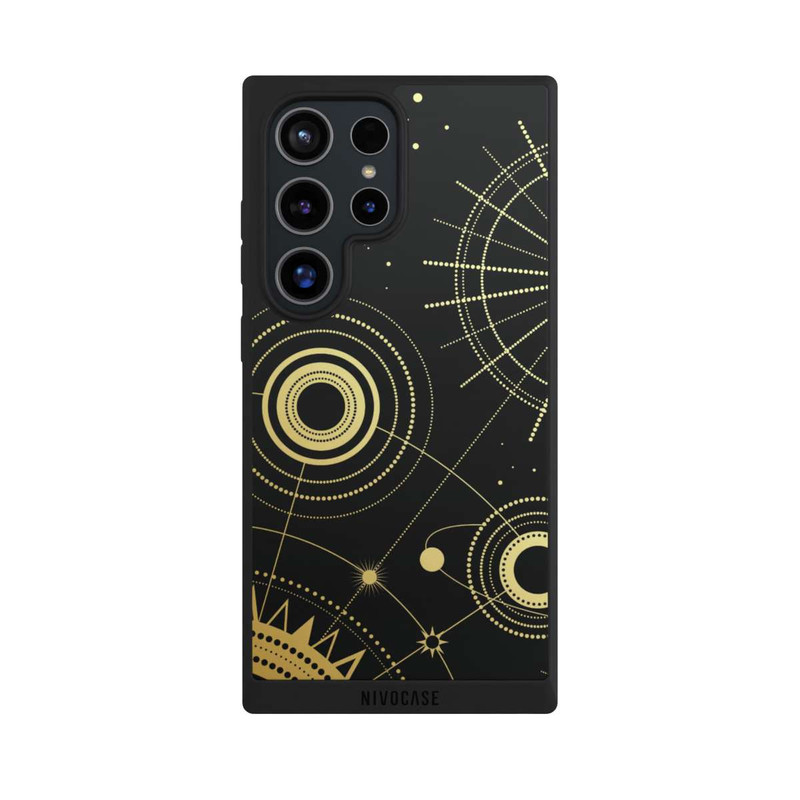 Galaxy S24 Ultra NIVOpure Schwarzer und goldener Look Abstrakt