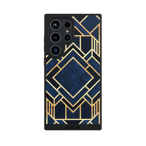 Samsung Galaxy S24 Ultra NIVOpure Kunst Deko Blau Golddruck