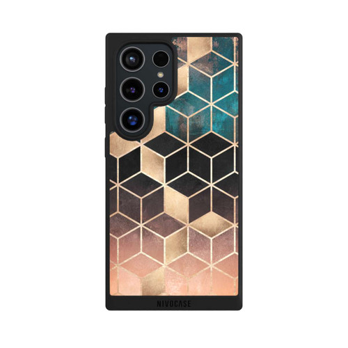 Samsung Galaxy S24 Ultra NIVOpure Ombre Dream Cubes Gold Print