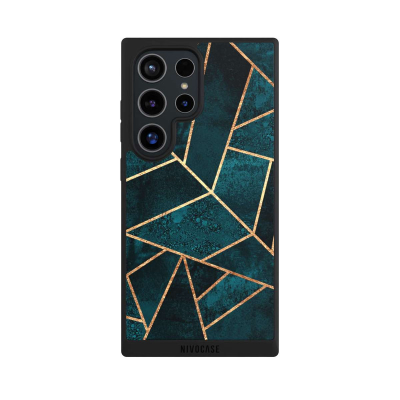 Galaxy S24 Ultra NIVOpure Tief Blaugrün Stein Gold Druck