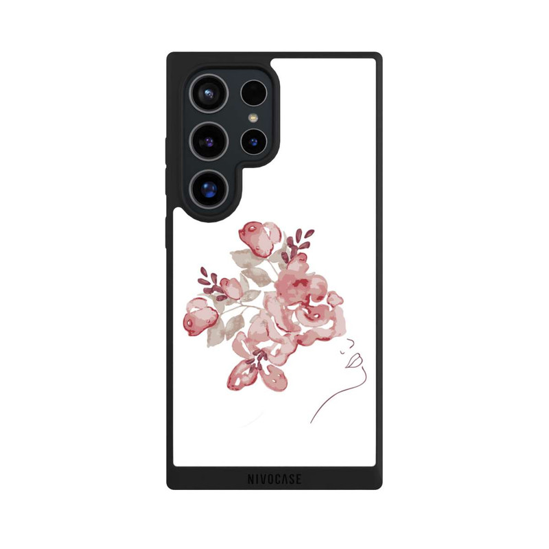 Galaxy S24 Ultra NIVOpure Line Art Woman face flowers