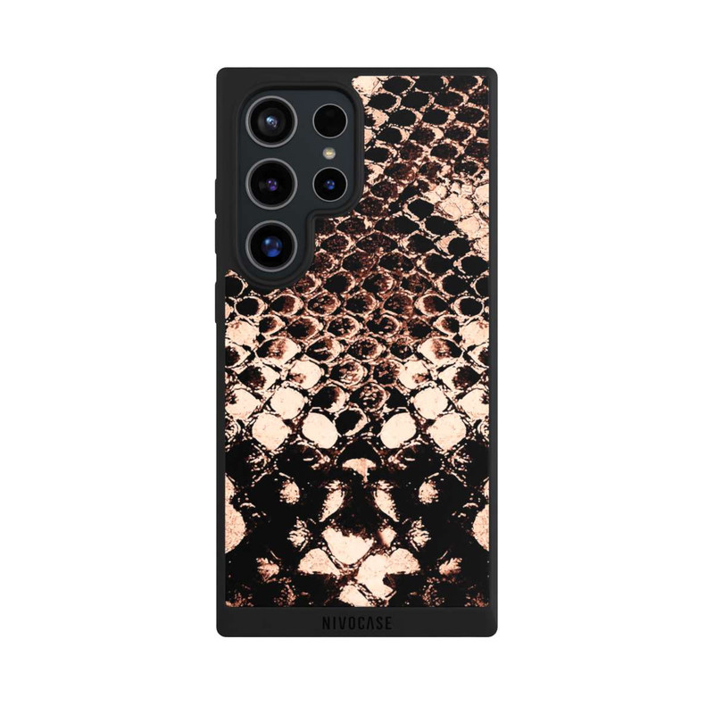 Galaxy S24 Ultra NIVOpure Imprimé serpent d'or rose