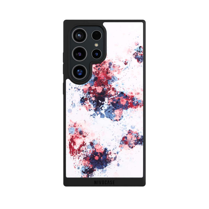 Galaxy S24 Ultra NIVOpure Weltkarte Farbenspritzer Blau Rot