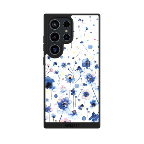 Samsung Galaxy S24 Ultra NIVOpure Aquarelltinte blaue Blumen
