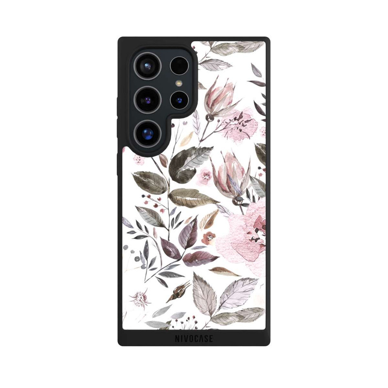 Galaxy S24 Ultra NIVOpure Aquarelle Fleurs Roses Brunes