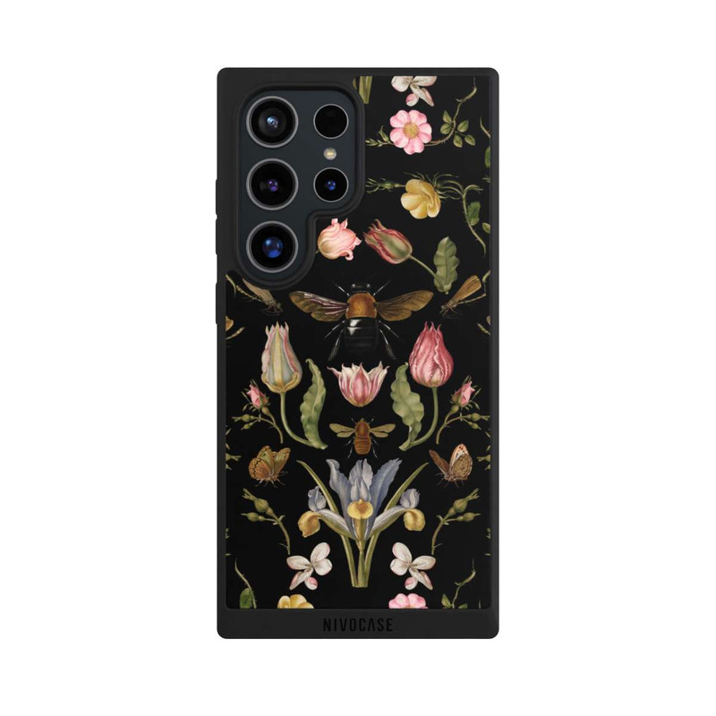 Galaxy S24 Ultra NIVOpure Wildblumen und Biene Schwarz