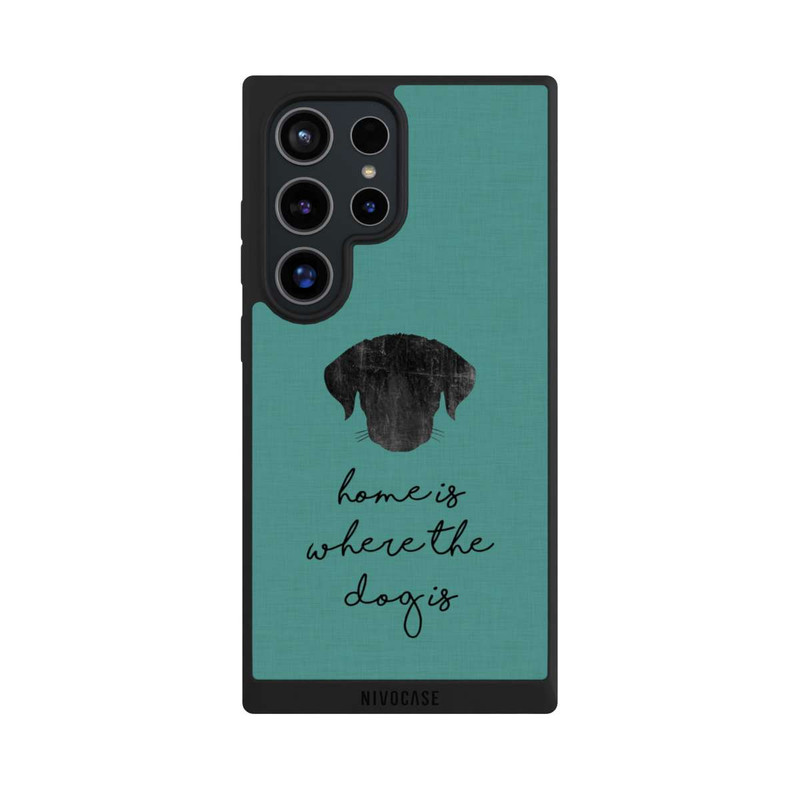 Galaxy S24 Ultra NIVOpure Home Is Where The Dog Is - Black on Turquoise 