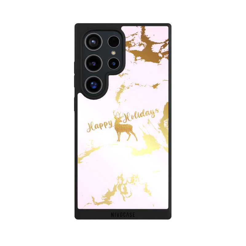 Galaxy S24 Ultra NIVOpure Happy Holidays Reindeer Gold