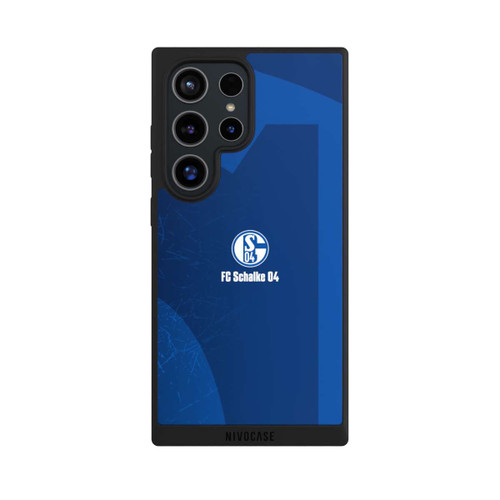 Samsung Galaxy S24 Ultra NIVOpure Schalke 04 Blauer Hintergrund Mit Logo