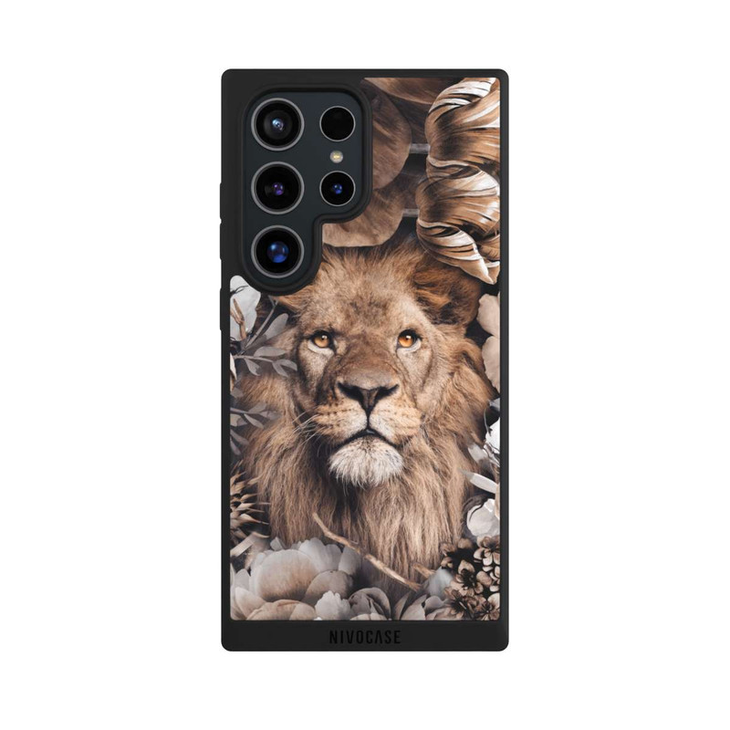 Galaxy S24 Ultra NIVOpure Löwe Blumenrahmen Beige