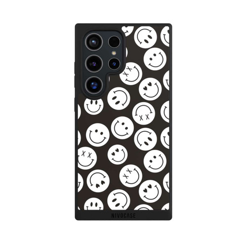 Samsung Galaxy S24 Ultra NIVOpure Smiles Emotes Pattern Black And White