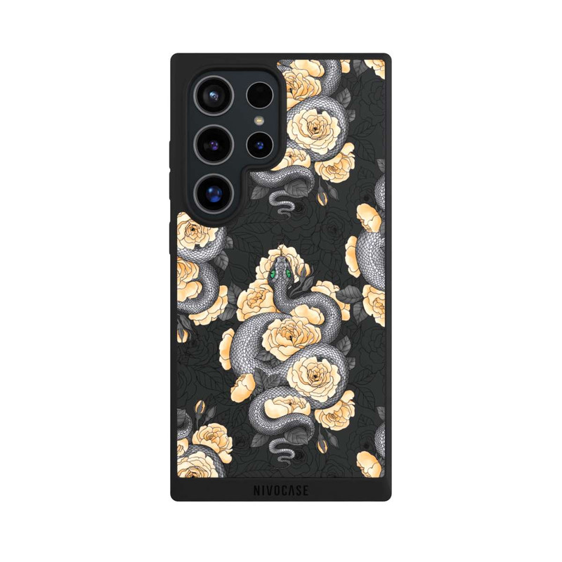 Galaxy S24 Ultra NIVOpure Serpent et fleur jaune