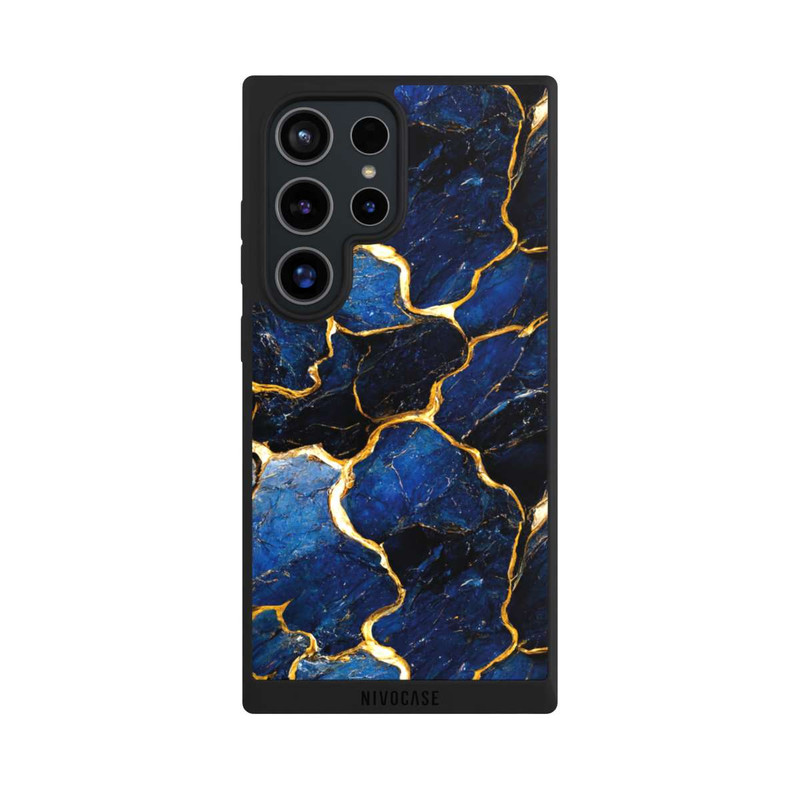 Galaxy S24 Ultra NIVOpure Blue Marble Gold Print Layers