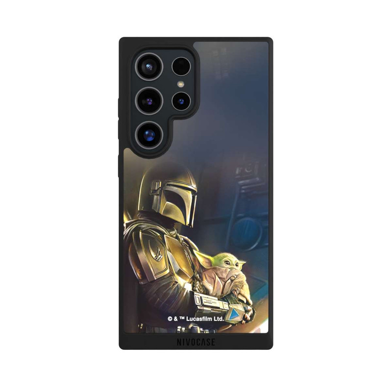 Galaxy S24 Ultra NIVOpure Mandaloriens et Grogu à l'intérieur du vaisseau