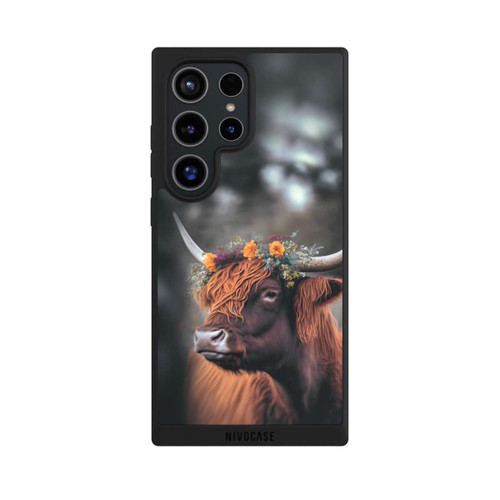Samsung Galaxy S24 Ultra NIVOpure Highland Cow With Flowers with AI