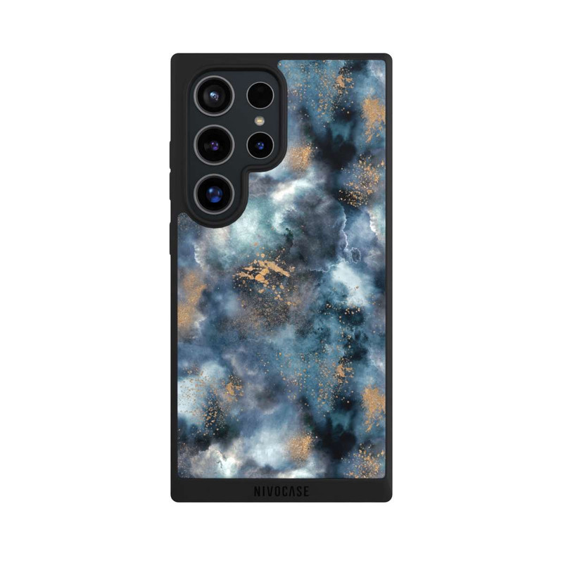 Galaxy S24 Ultra NIVOpure Smoky Marble Watercolor Navy