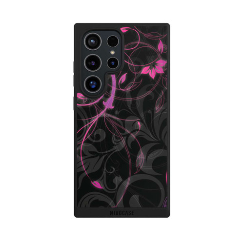 Samsung Galaxy S24 Ultra NIVOpure Black and Pink Autumn Flowers 