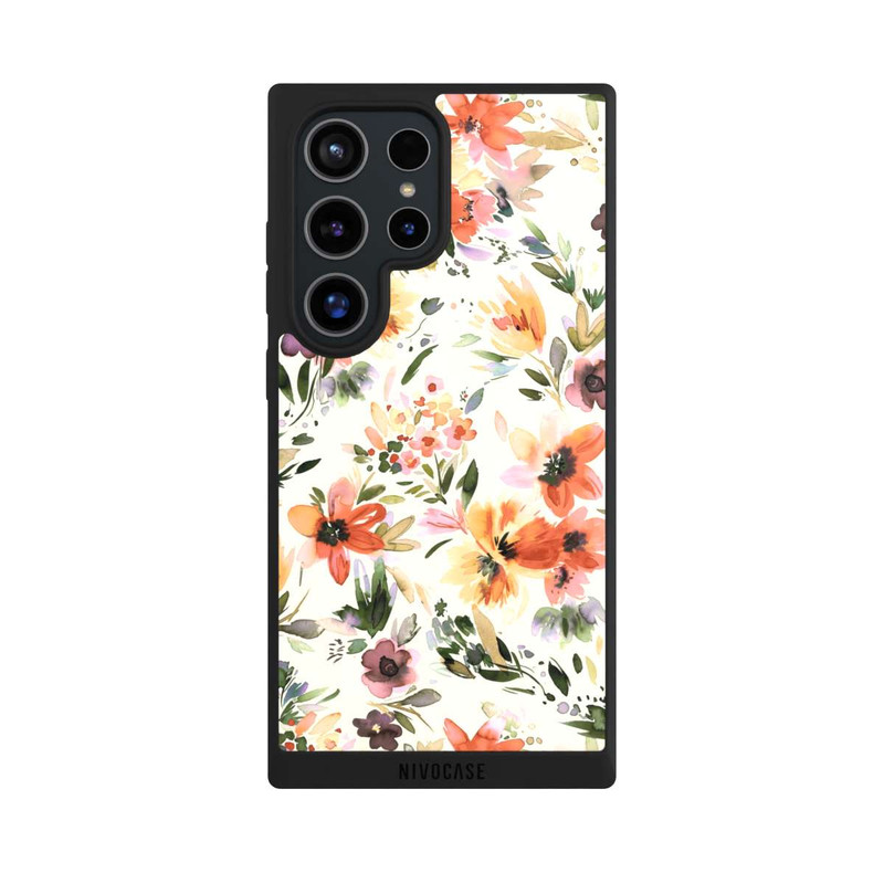 Galaxy S24 Ultra NIVOpure Fleurs artistiques d'été Ivoire