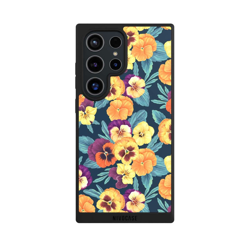 Galaxy S24 Ultra NIVOpure Pansies on Navy